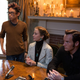 Wan with his stars Farmiga and Wilson.